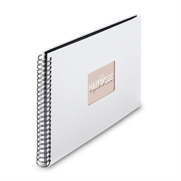 Hama album klasické spirálové FINE ART 36x32 cm, 50 stran, bílá, černé listy