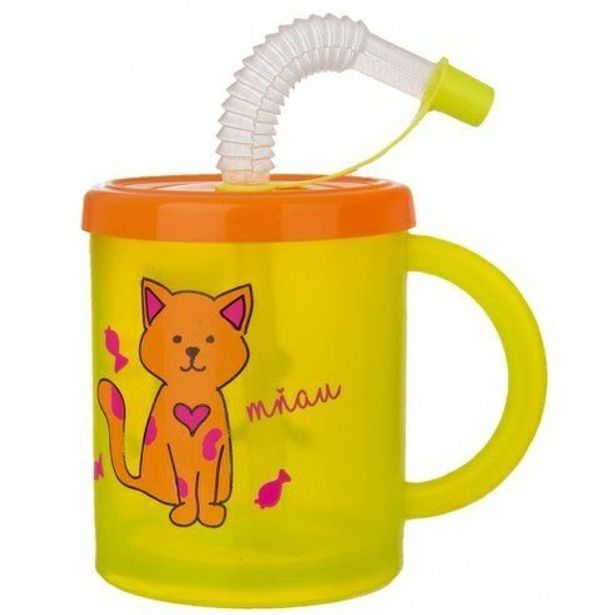 hrnek 0,30l KOČKA, dětský+pítko RUBBY, plast