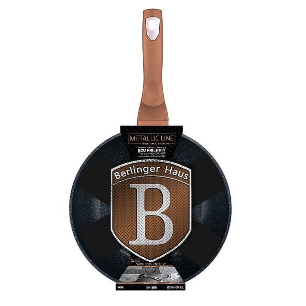 BERLINGERHAUS Pánev Wok s mramorovým povrchem 28 cm Rosegold Metallic Line BH-1512