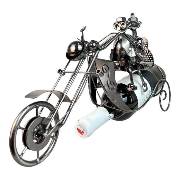 Stojan na víno kovový - Motorka