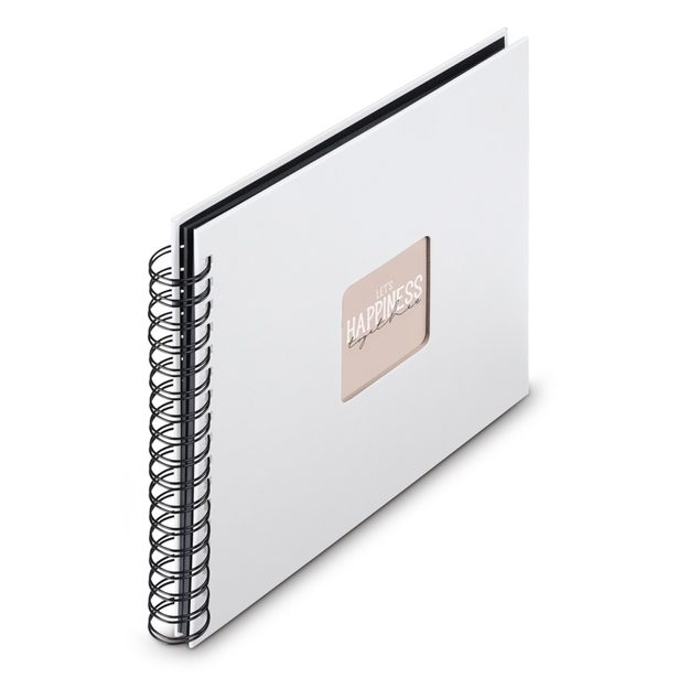 Hama album klasické spirálové FINE ART 28x24 cm, 50 stran, bílá, černé listy