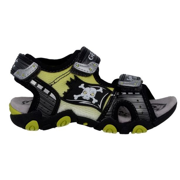 GEOX JR SANDAL STRIKE GREY/LIME