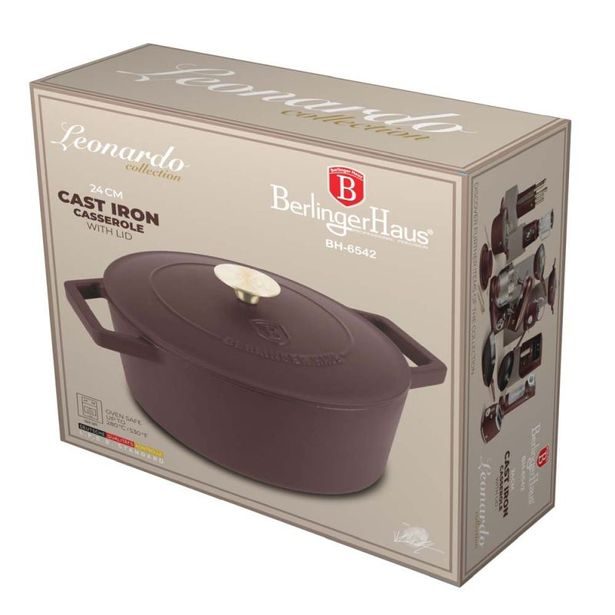 BERLINGERHAUS Pekáč litinový s poklicí 24 cm Leonardo Collection BH-6542
