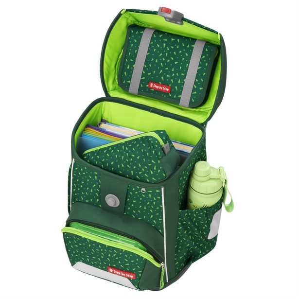 Školní aktovka Step by Step BASIS, Green Graphics - 4 dílný set, AGR certifikát