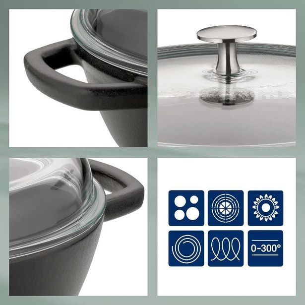 KELA Hluboká pánev litinová CALIDO 28 cm 3,8l černá KL-12466