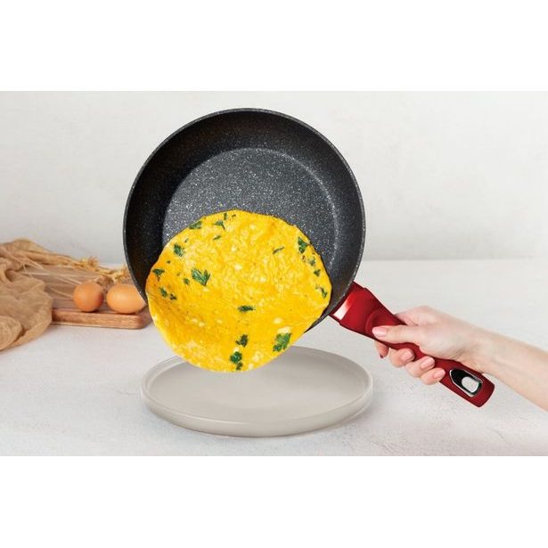 BERLINGERHAUS Pánev s mramorovým povrchem 24 cm Burgundy Metallic Line BH-1252