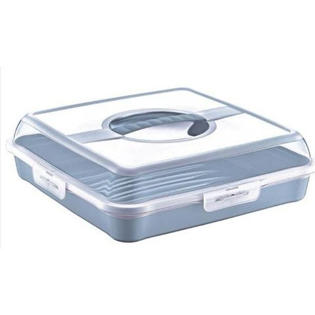 box PARTY-Enrico, 34,5x34,5x10,5cm, sev.modrá, plast