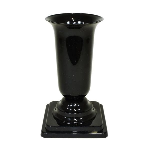 váza hřbit. 15x15x27cm ČERNÁ zátěžová