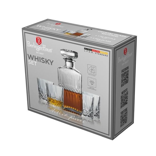 BERLINGERHAUS Sada lahve 750 ml a 4 ks sklenic na whisky 220 ml BH-8657