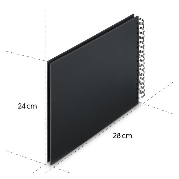 Hama album klasické spirálové FINE ART 28x24 cm, 50 stran, nová černá, černé listy