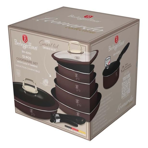 BERLINGERHAUS Sada nádobí s odnímatelnou rukojetí 12 ks Leonardo Collection BH-8250