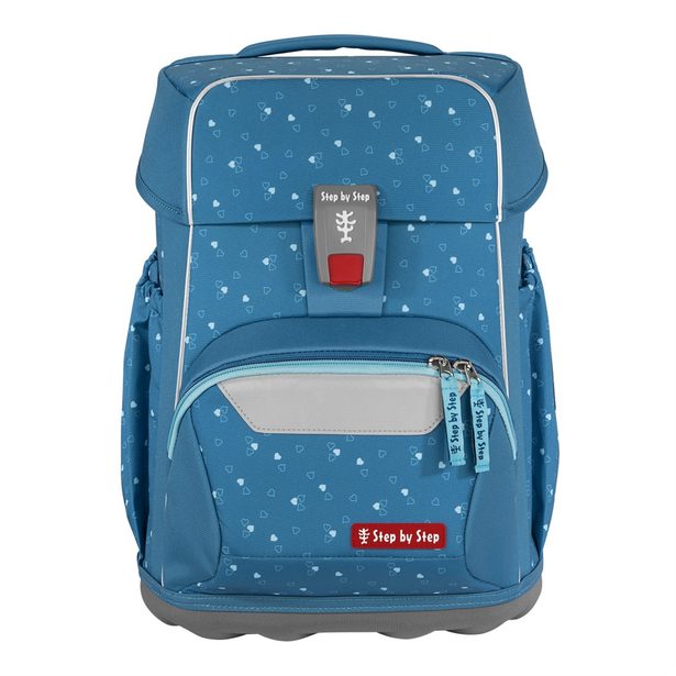 Školní aktovka pro prvňáčky – 4 dílný set, Step by Step BASIS Blue Hearts, AGR