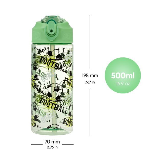 BAAGL Tritanová láhev na pití s brčkem Fotbal 500 ml