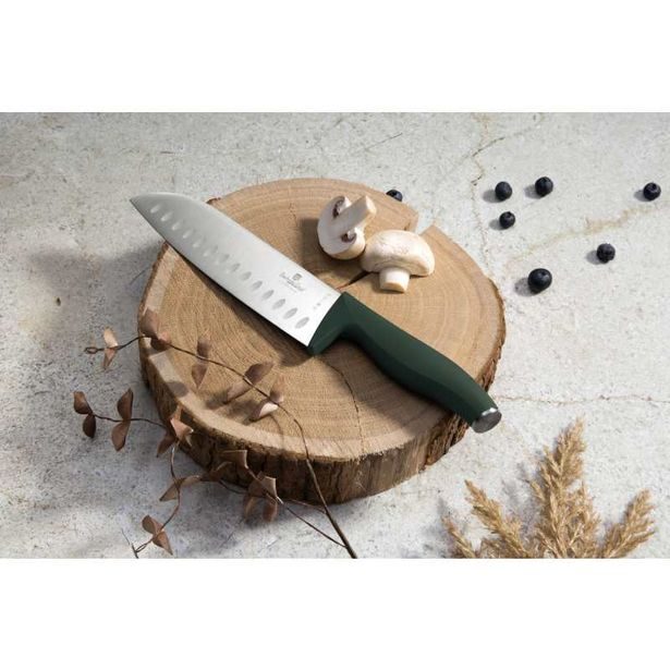 BERLINGERHAUS Sada nožů s magnetickým držákem z akátového dřeva 6 ks Matte Green Collection BH-2978