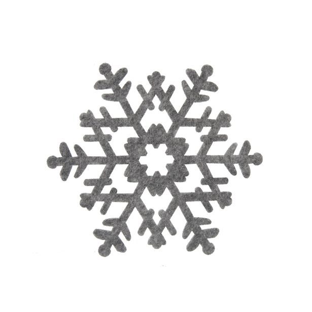 Podtácek polyester VLOČKA pr. 13,5 cm šedá 6 ks