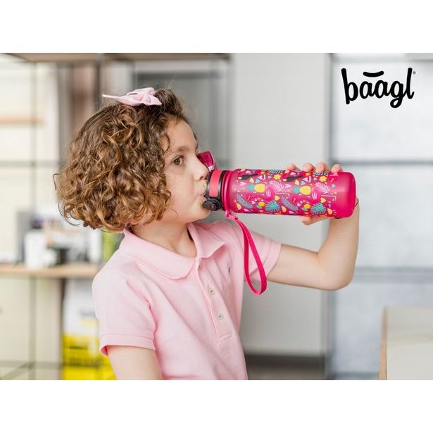 BAAGL Tritanová láhev na pití Plameňáci, 500 ml