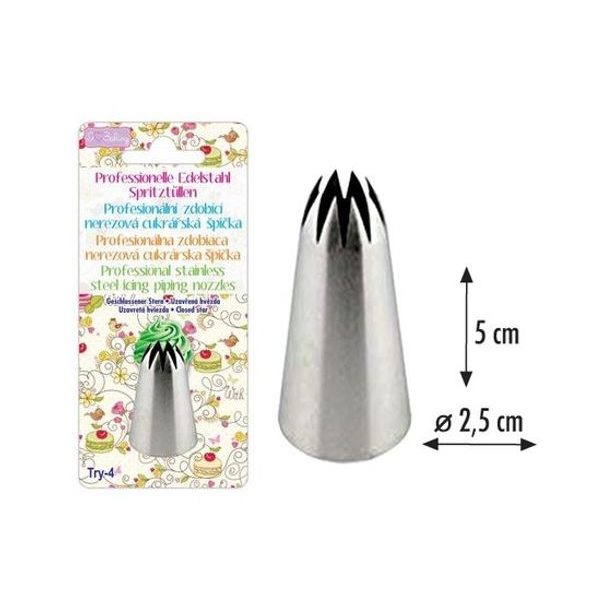 špička d25x50mm UZAV.HVĚZDA TRY-4, zdobící, NR