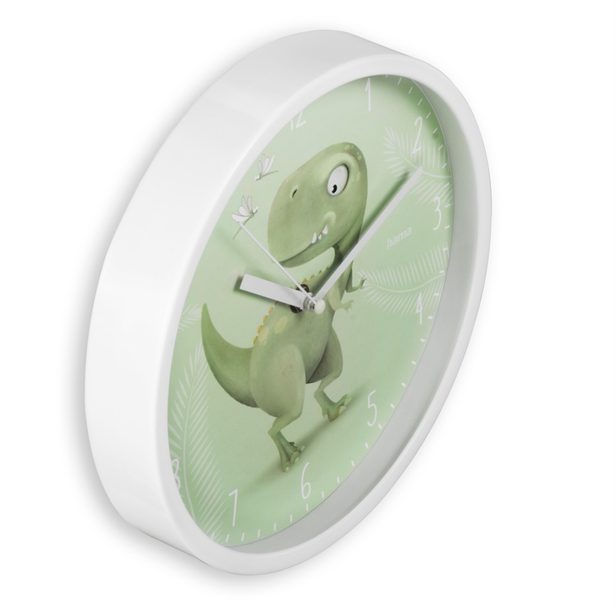 Hama Cebu, dětské nástěnné hodiny, průměr 25 cm, tichý chod, s dinosaurem