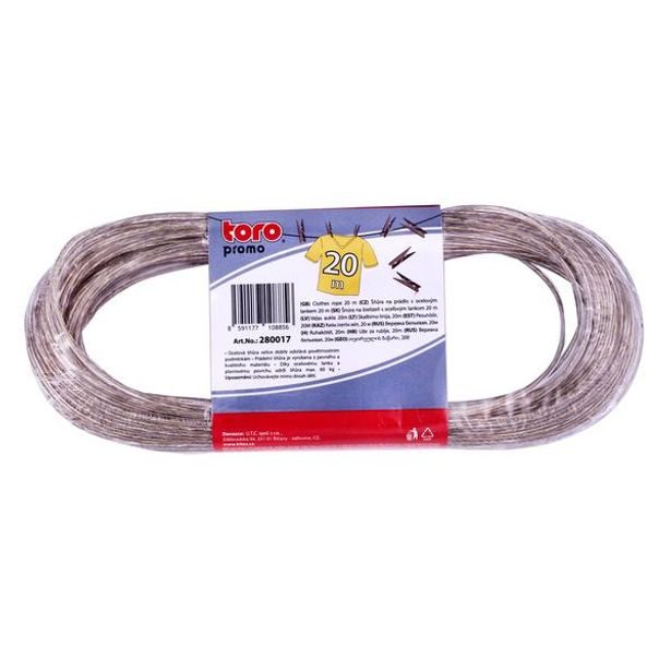 TORO ŠŇŮRA PRÁDELNÍ S OCELOVÝM LANKEM 20M 2,2MM_hamashop