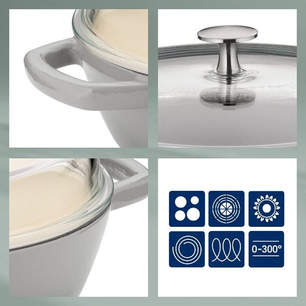 KELA Hluboká pánev litinová CALIDO 28 cm 3,8 l šedá KL-12614