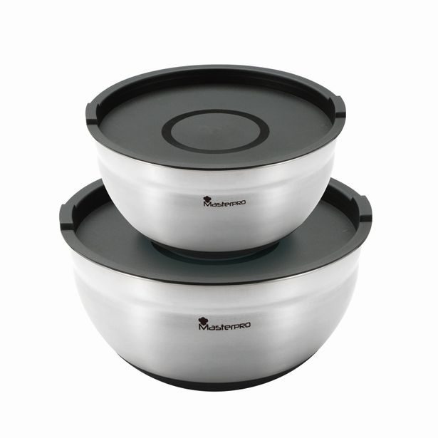 MASTERPRO Sada misek s víkem FOODIES 2 ks nerez BGMP-1553