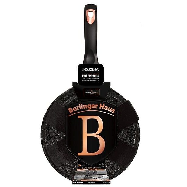 BERLINGERHAUS Pánev na palačinky s mramorovým povrchem 25 cm Black Rose Collection BH-1639