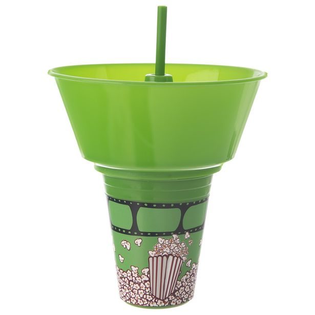 Pohár s miskou na popcorn a brčkem 0,55 l