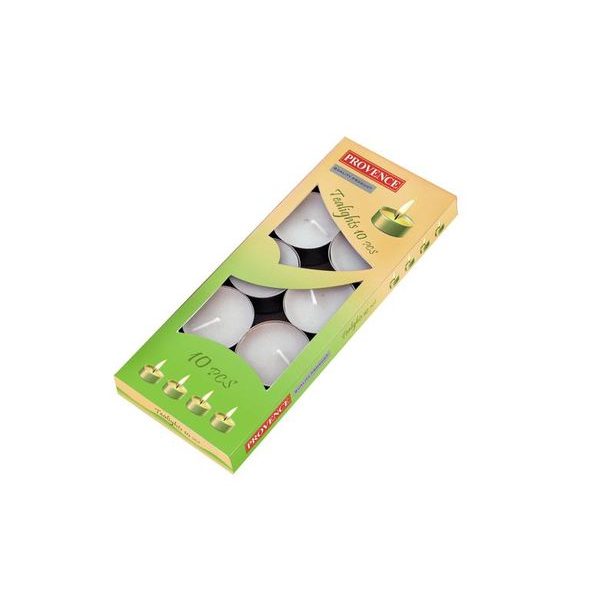 Provence Čajová svíčka bílá 10 ks, 3, 5 x 1, 5 cm_hamashop