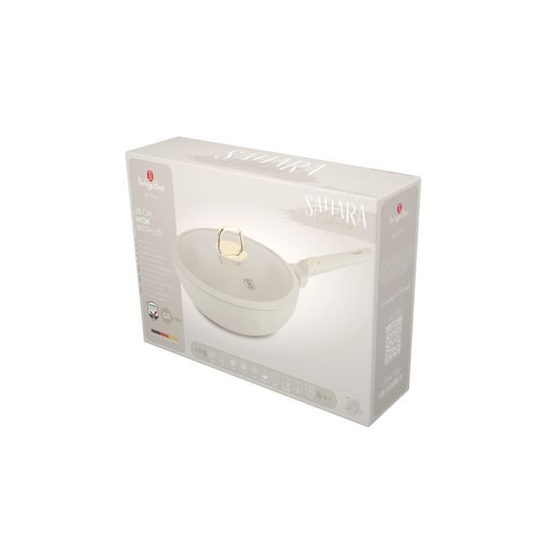BERLINGERHAUS Pánev WOK s titanovým povrchem a poklicí 28 cm Sahara Collection BH-8064