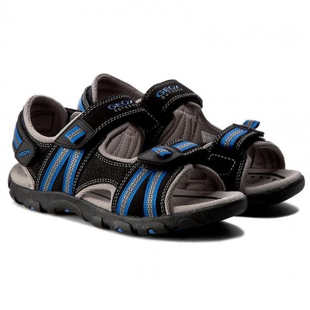 Detská letná obuv GEOX J S. STRADA BLACK/ROYAL