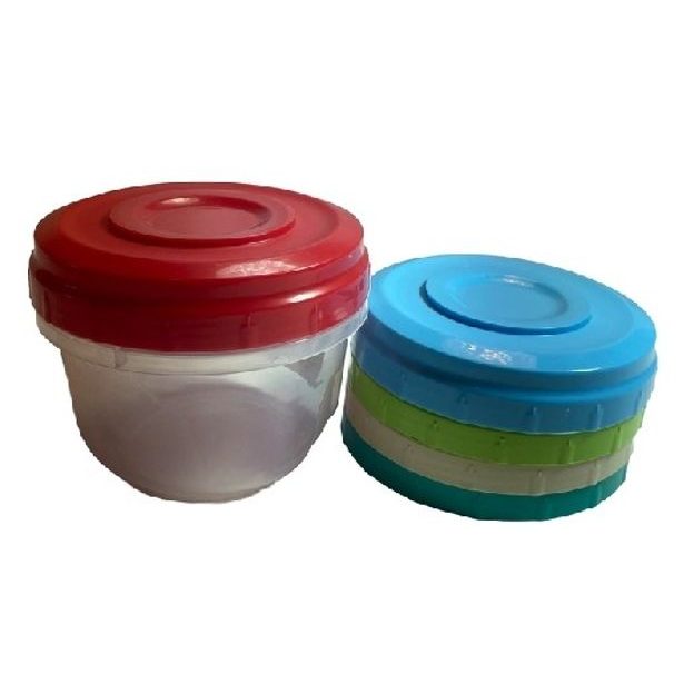 dóza 0,57l, d12x 9cm, šroub.víko, plast