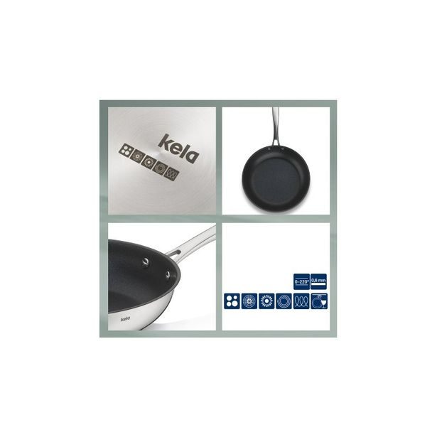 KELA Pánev Flavoria nerez 18/10 s nepřilnavým povrchem 5,5 cm 24,0 cm KL-10198