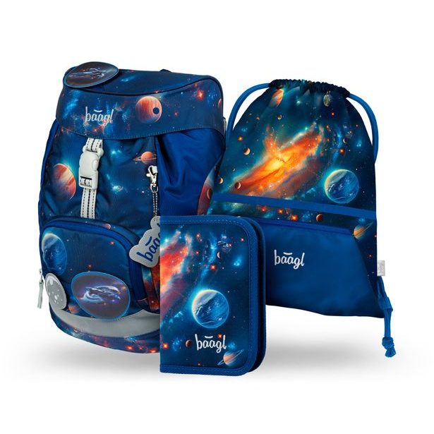 BAAGL SET 3 AIRY Vesmír: batoh, penál, sáček