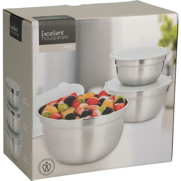 EXCELLENT HOUSEWARE Sada 3 ks nerezových misek KO-A15000020
