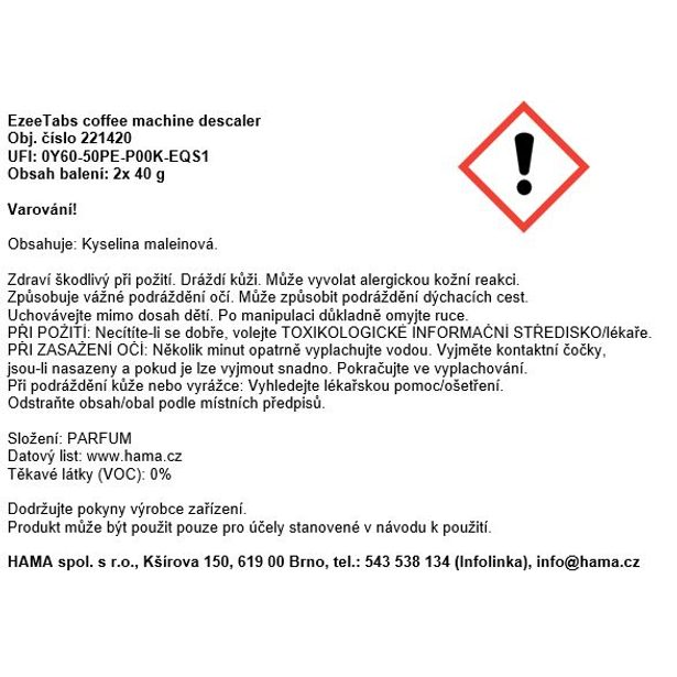 EzeeTabs eco tablety pro odvápnění kávovaru, vegan, 2 ks á 40 g
