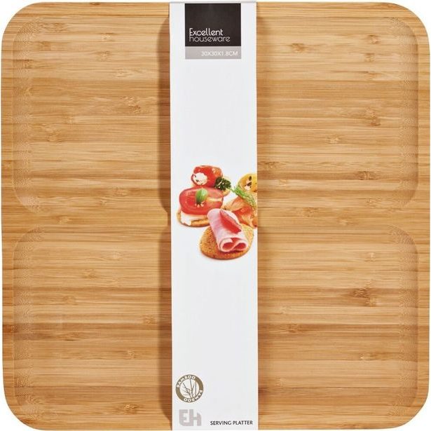 EXCELLENT HOUSEWARE Servírovací podnos dřevěný 30 x 30 cm KO-784610130