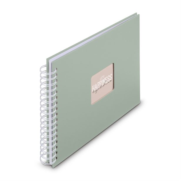 Hama album klasické spirálové FINE ART 28x24 cm, 50 stran, sage, bílé listy