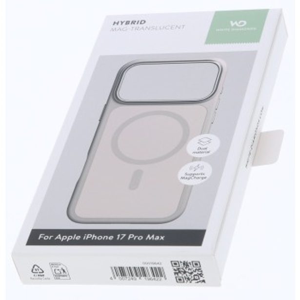 White Diamonds Hybrid Case, kryt pro Apple iPhone 17 Pro Max, magnetický, matný, poloprůhl. pískový