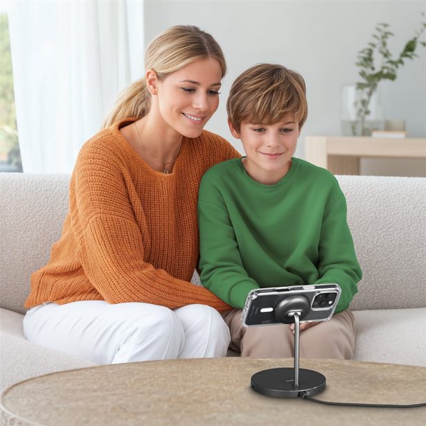 Hama bezdrátová nabíječka s držákem, Qi2 15 W