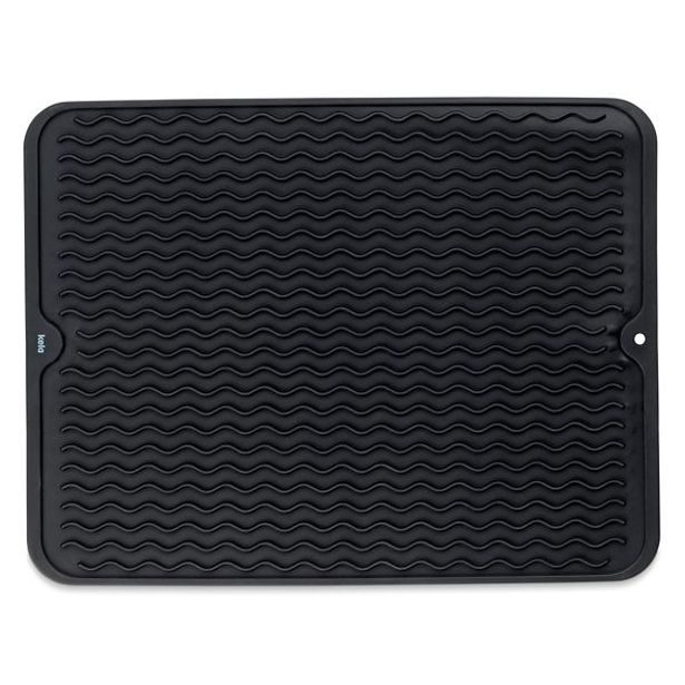 KELA Odkapávač Rena silikon černá 40x30x0,6cm KL-11509