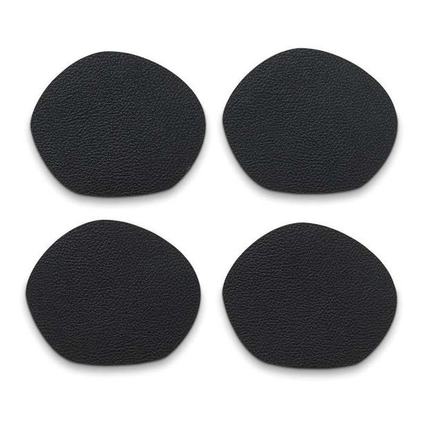 KELA Podtácky Stone PU kůže černá 4 kusy 12x10cm KL-12655