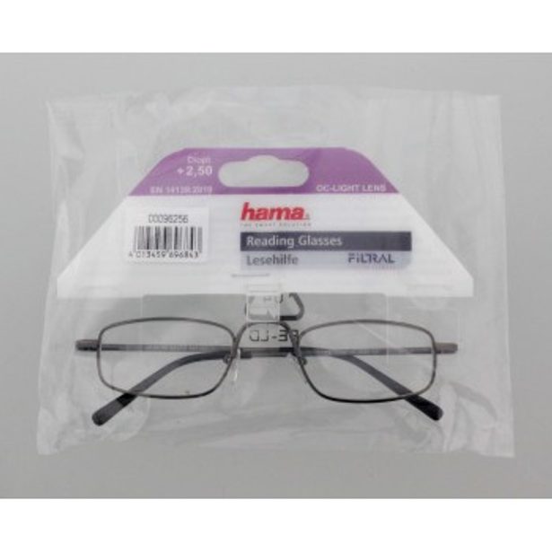 Filtral čtecí brýle, kovové, gun, +2.5 dpt