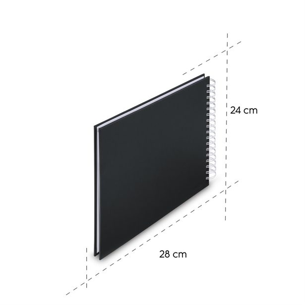 Hama album klasické spirálové FINE ART 28x24 cm, 50 stran, nová černá, bílé listy