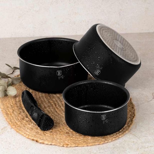 BERLINGERHAUS Sada nádobí s titanovým povrchem 12 ks Matte Black Collection BH-8248