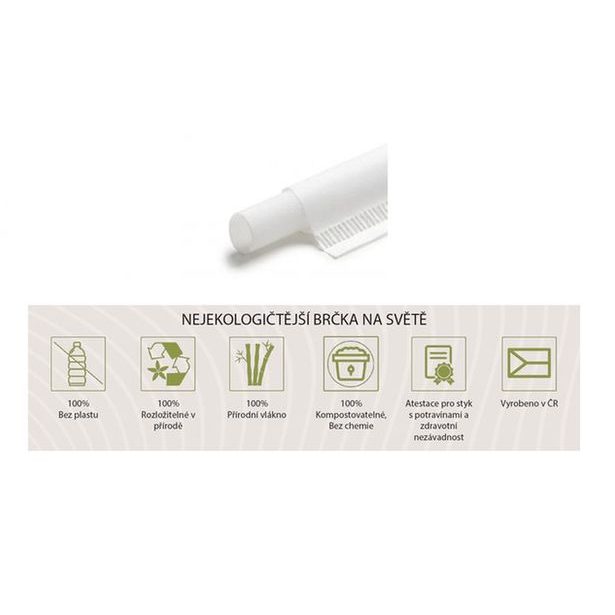 brčko d 6mm, 23cm, 200ks-PEARL WHITE, hyg.bal ECO 100%rec.