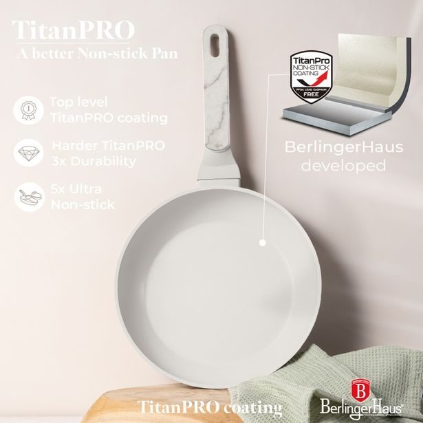 BERLINGERHAUS Sada pánví s titanovým povrchem 3 ks Sahara Marble Collection BH-8398