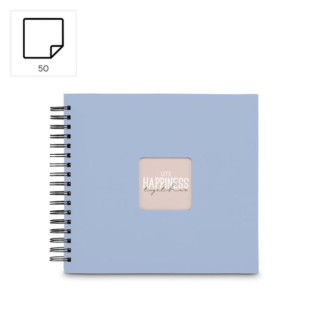 Hama album klasické spirálové FINE ART 28x24 cm, 50 stran, lagoon, černé listy