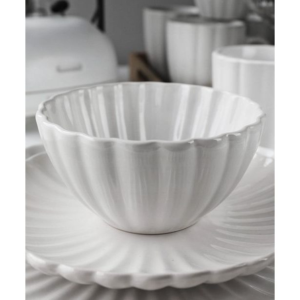 HIT Jídelní sada talířů porcelánová PEARL 18 ks bílá HT-24327901