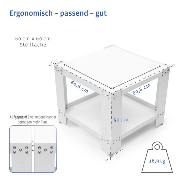 Xavax Giant Universal Stand for Wash. Machine/Dryer with Base Division, 60x60cm