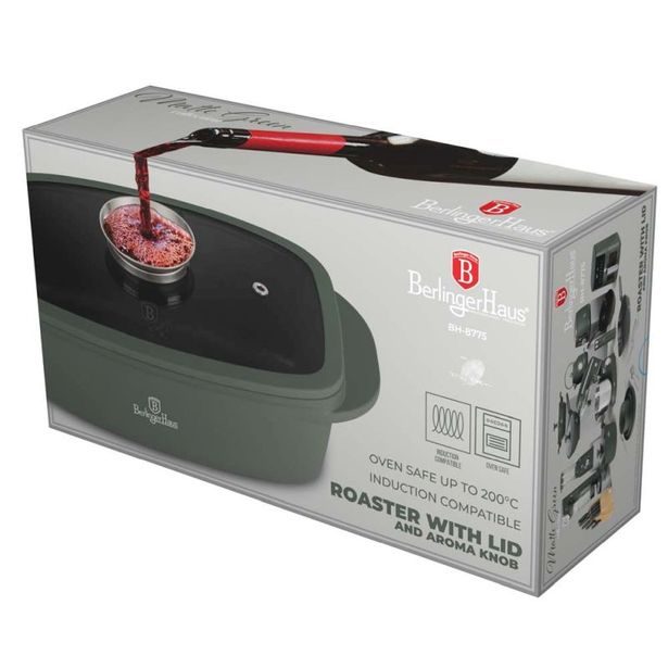 BERLINGERHAUS Pekáč do trouby s Aroma víkem 6 l Matte Green Collection BH-8775